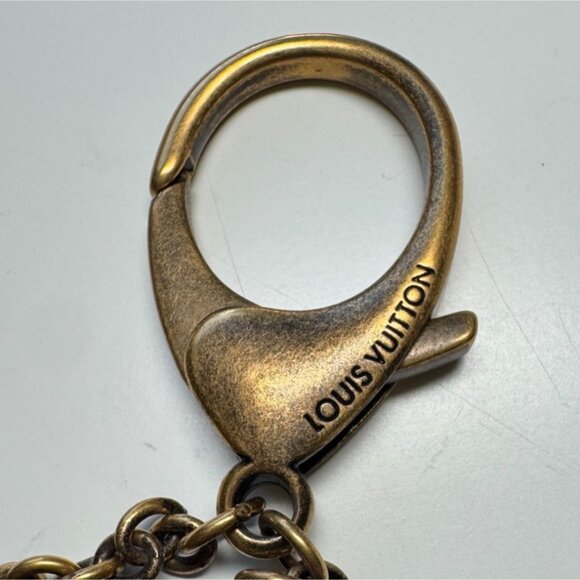 Louis Vuitton Rock Flower Key Chain and Bag Charm, Antique Brass + Black - Picture 8 of 11